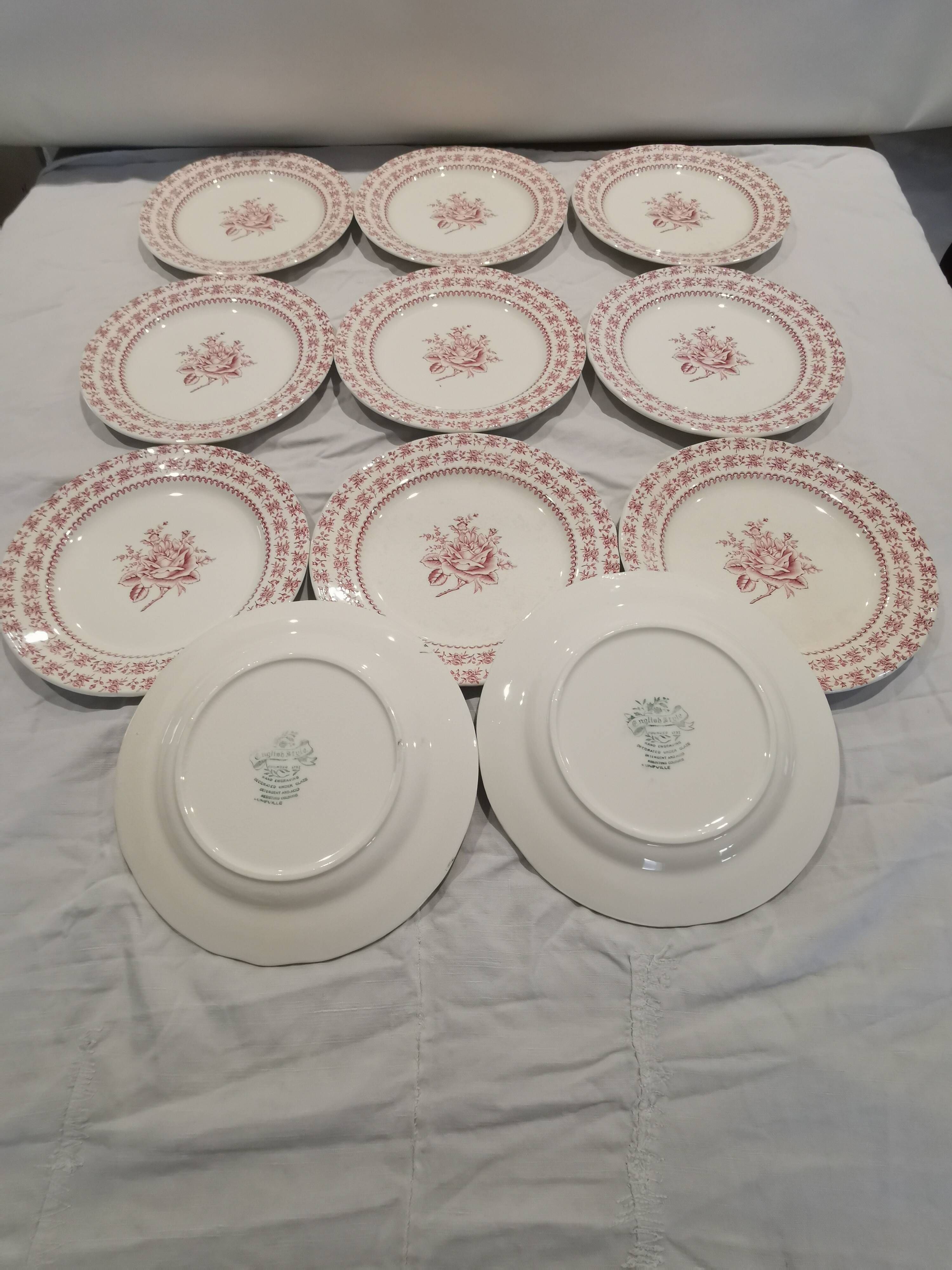 Set of 11 old Lunéville dessert plates