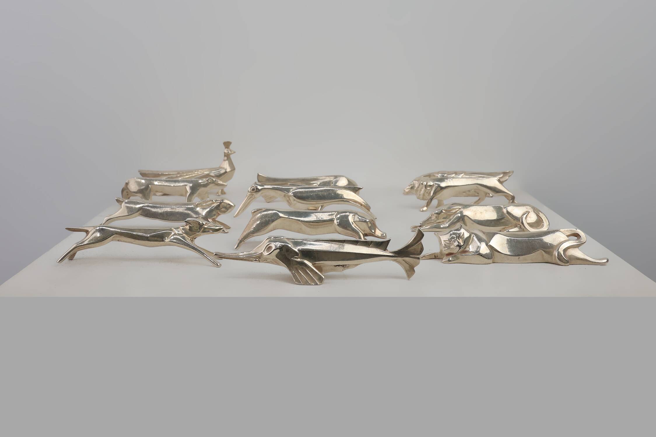 Complete Menagerie by Edouard Marcel Sandoz for Christofle Gallia, France