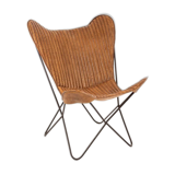 Leather butterfly armchair