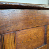 Grand coffre ancien en chêne massif – XIXe – belle patine d’origine