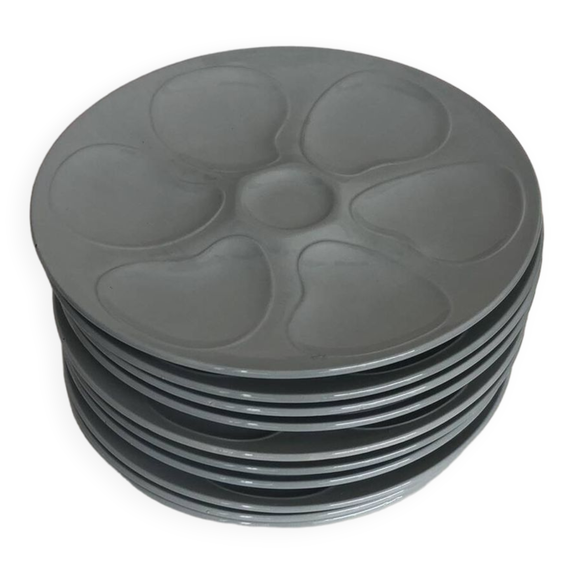 Set of 10 longwy oyster plates france