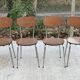 4 brown formica kitchen chairs with wood effect