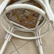 Vintage White Rattan/Bamboo Garden Furniture Set with 2 Chairs and a Stool