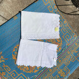 Two GC embroidered pillowcases