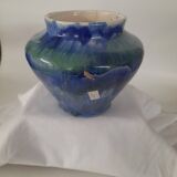 un vase  en grès flammé bleu