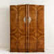 Art Deco wardrobe from the 1930s with walnut burl veneer, 4 doors and storage.
