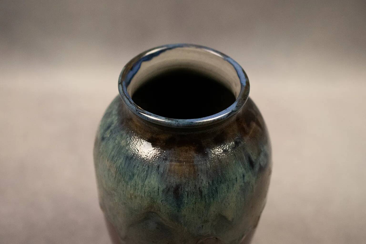 Glazed stoneware vase by Michel & Denise Pointu - Puisaye stoneware, 1950s