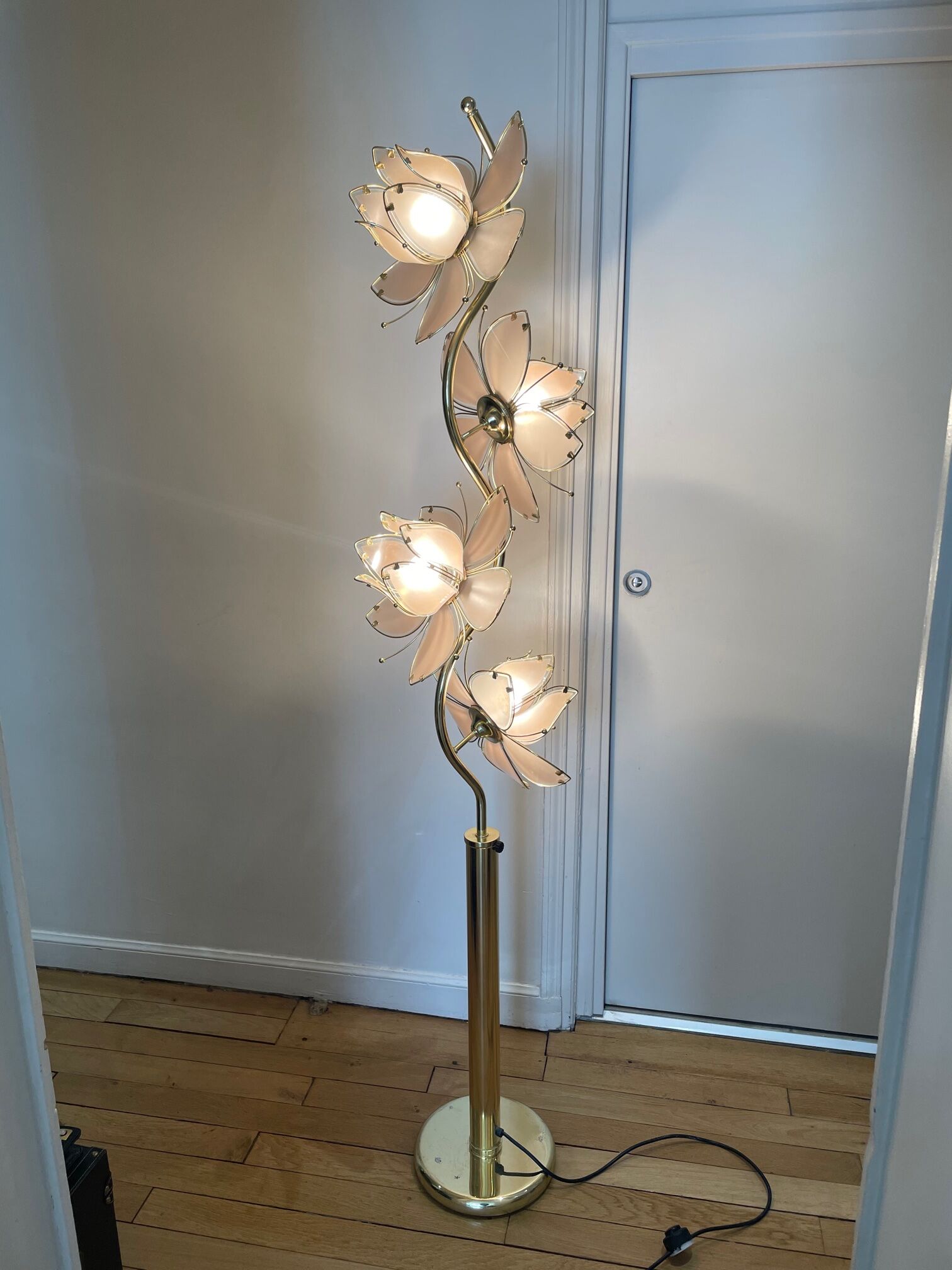 Italian lotus flower floor lamp