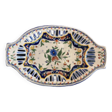 openwork fruit or bread basket in Rouen earthenware, early 20th century