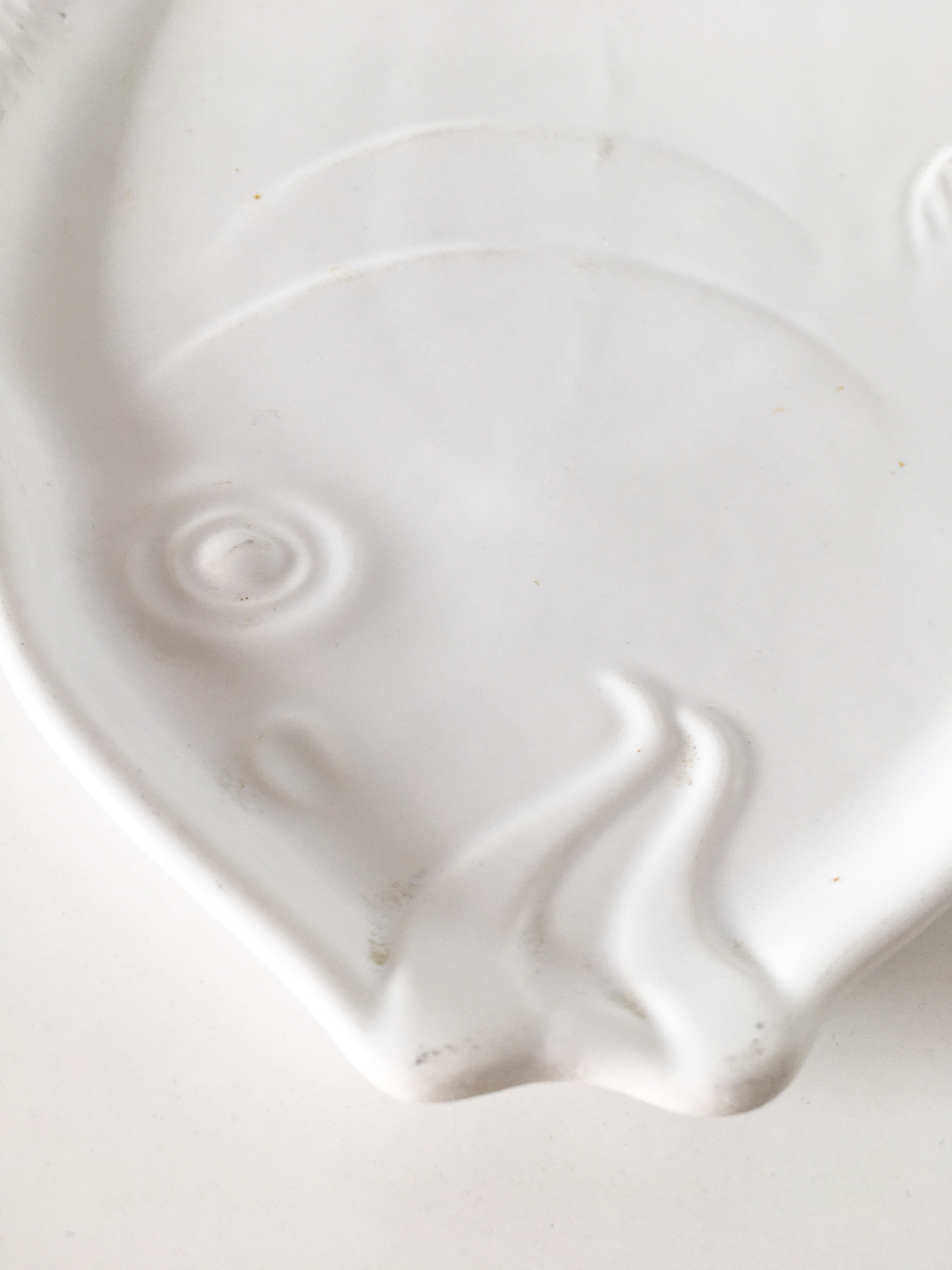 White ceramic fish dish