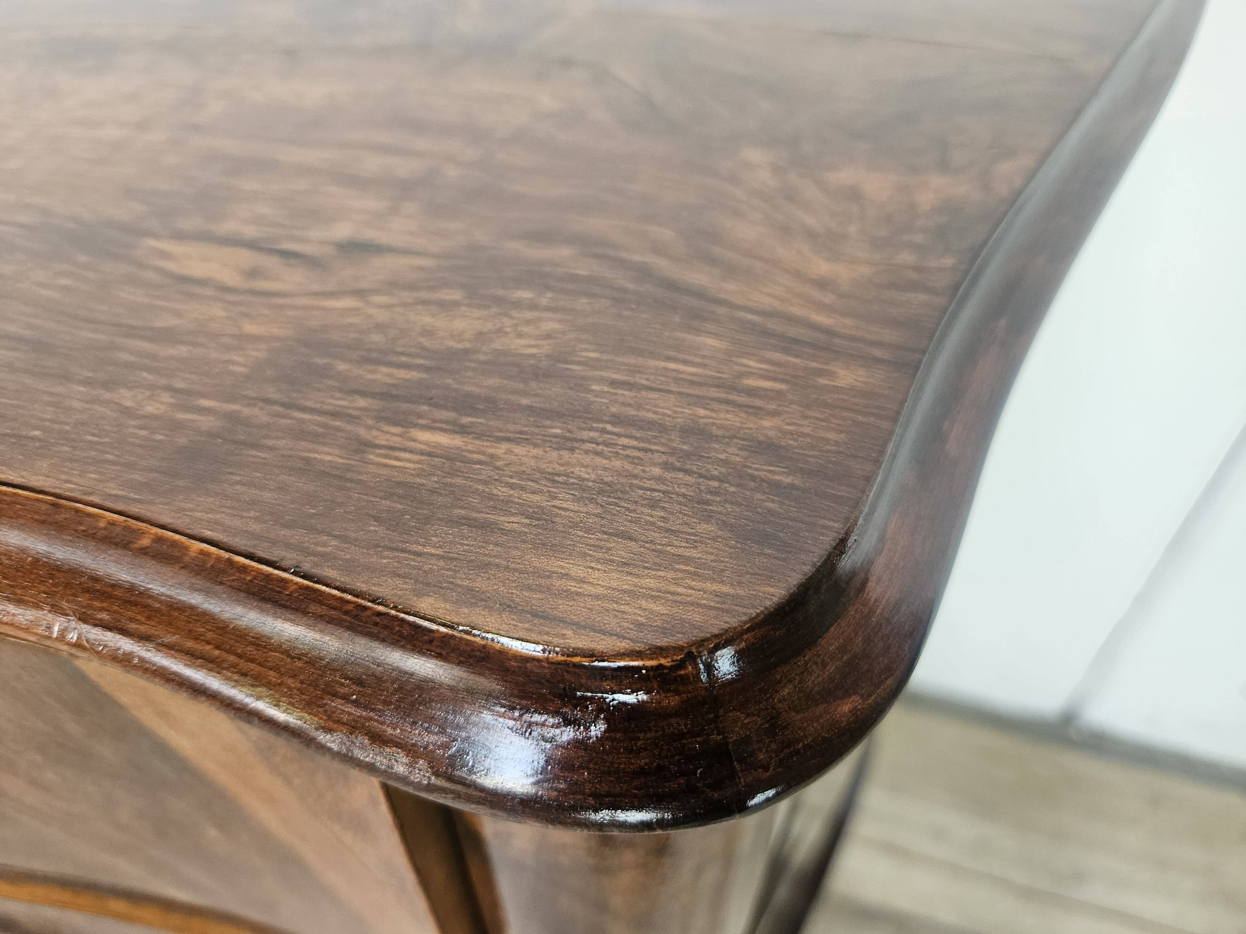 Chippendale chest of drawers in walnut burl, 1940s