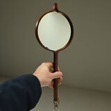 Rosewood hand mirror by Hans-Agne Jakobsson made in Markaryd, 1950s Sweden.
