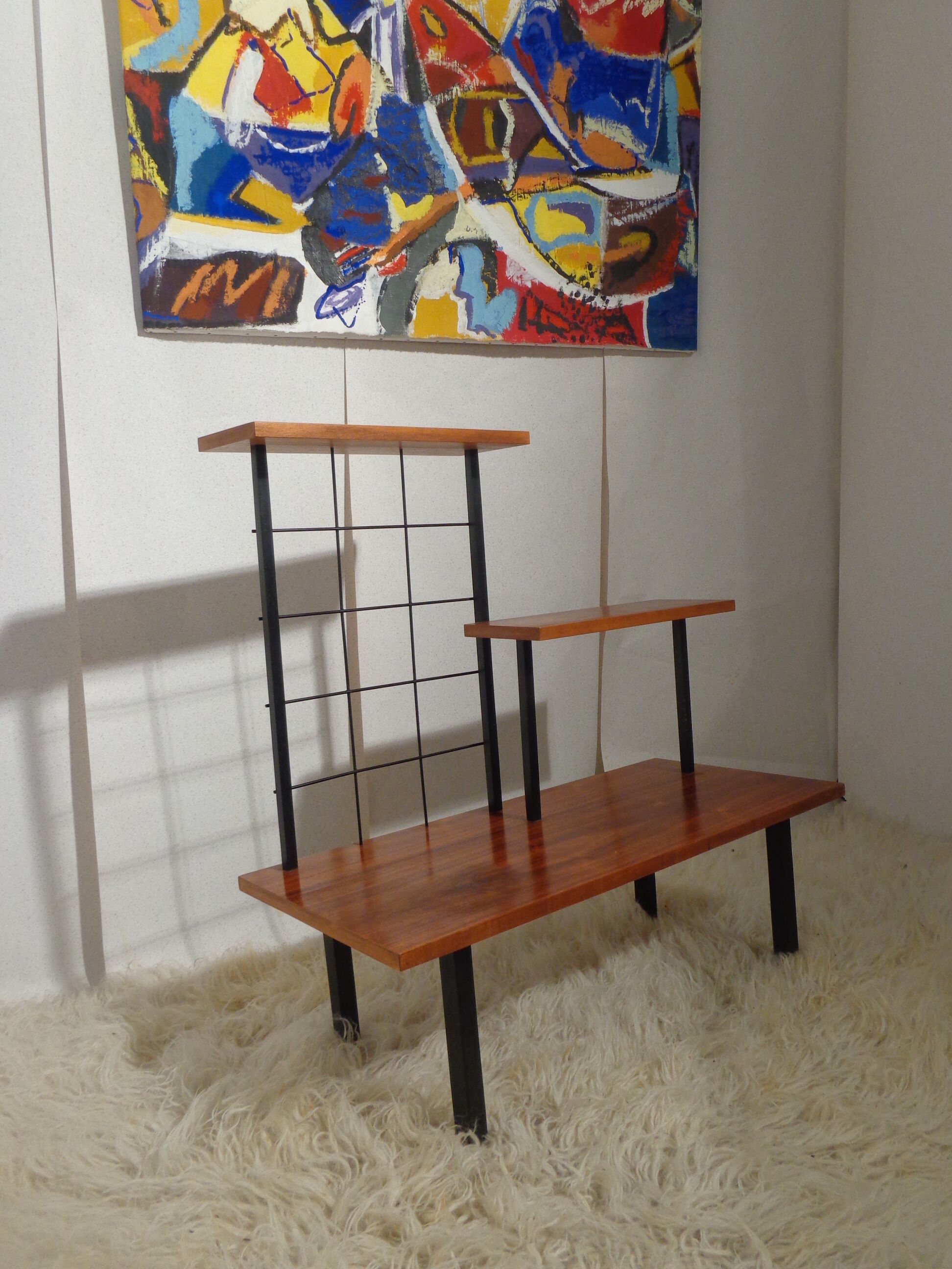 Shelf wood and metal vintage year 60