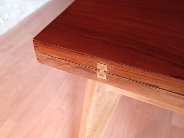 Vintage 60s style portfolio table with compass legs, renovated