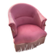 Pink velvet toad armchair