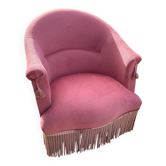 Pink velvet toad armchair