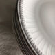 6 dessert plates with silver border in white porcelain