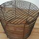 Round basket in vintage mesh metal