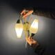 Mid-century opaline glass wall lamp