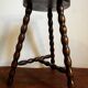 Tripod stool, turned wooden plant holder