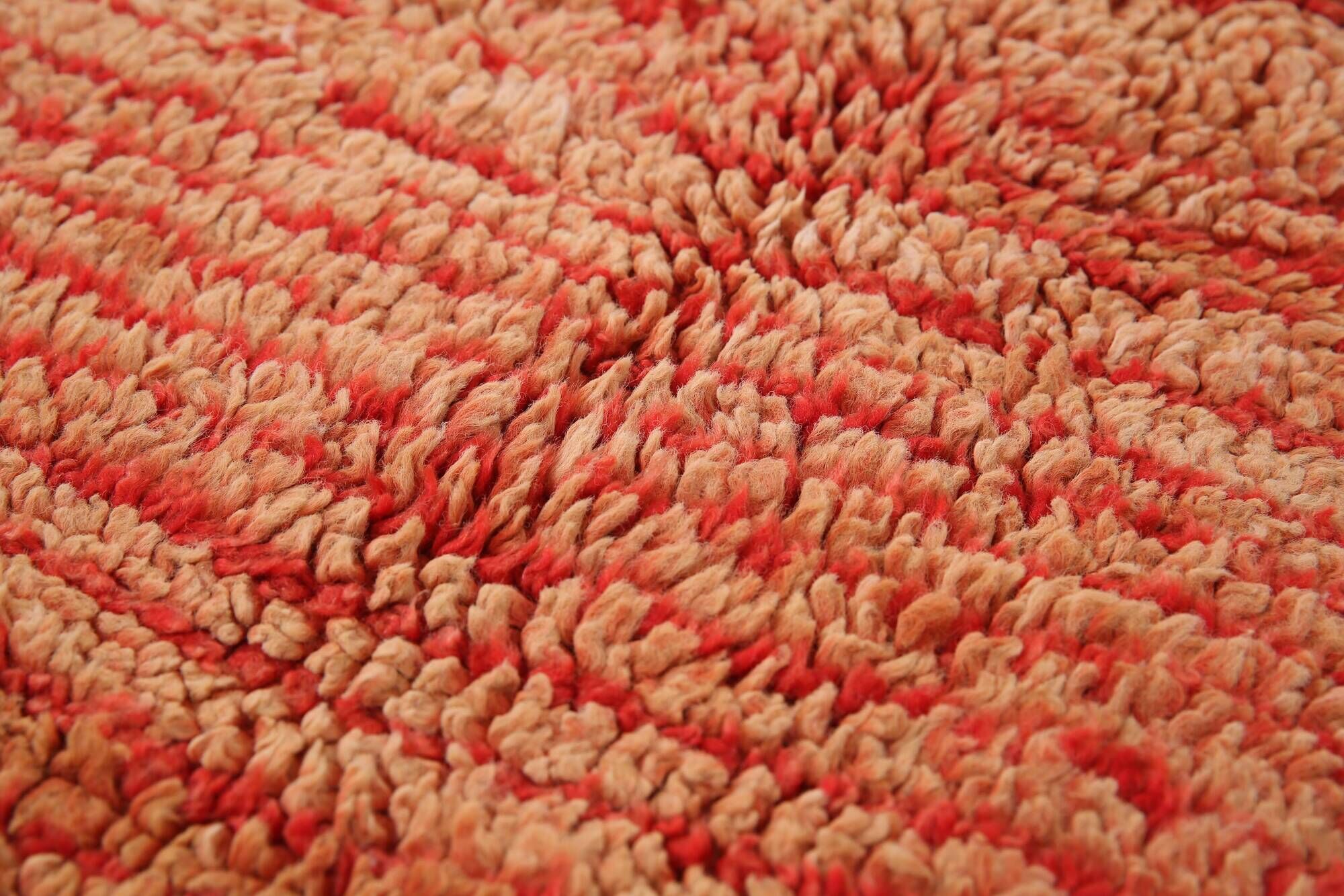 Orange Vintage Moroccan Rug 139 x 190 cm - Berber Rug - Handmade Wool Rug