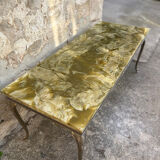 Louis XV style coffee table in onyx and metal