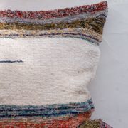 Hand-woven handmade cushion cover made from recycled cotton