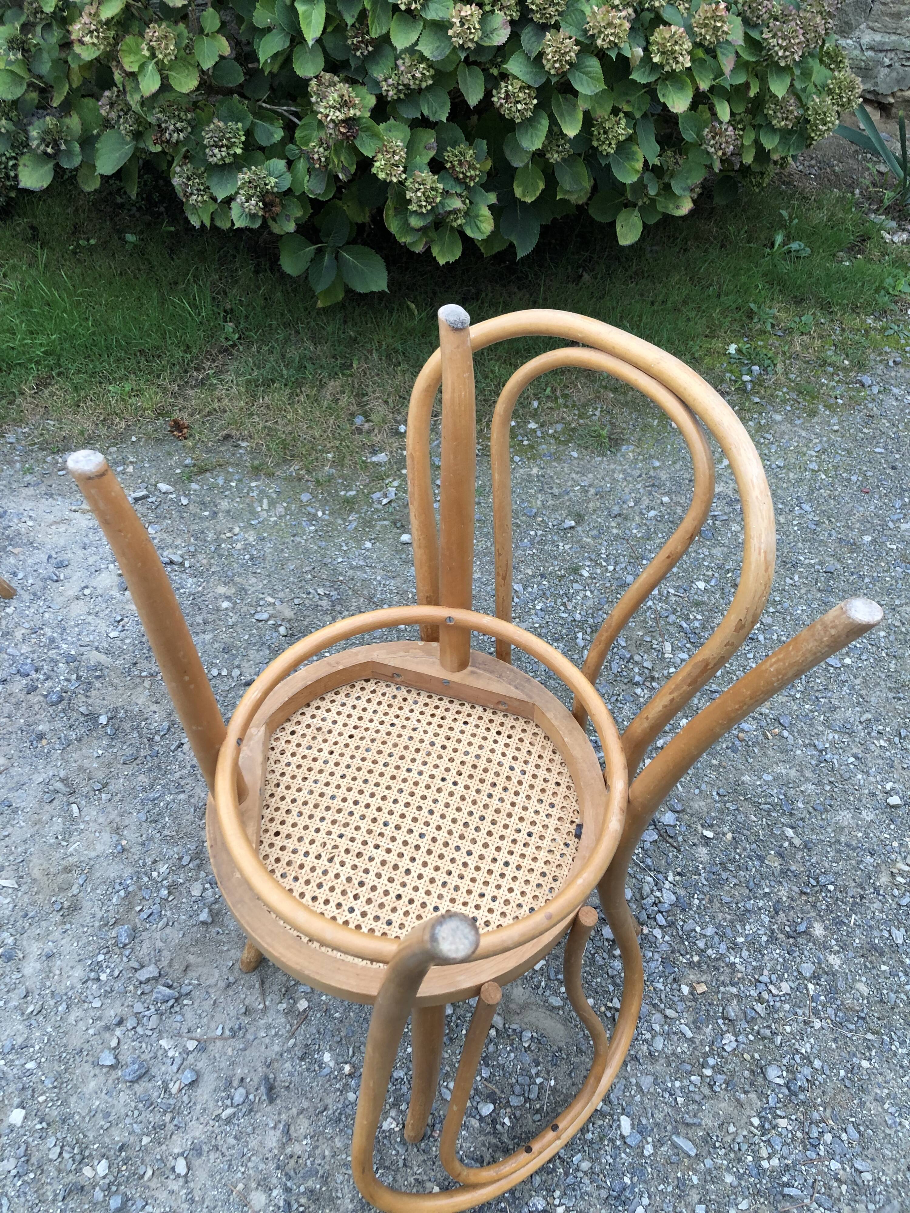 4 chaises bistrot vintage cannées