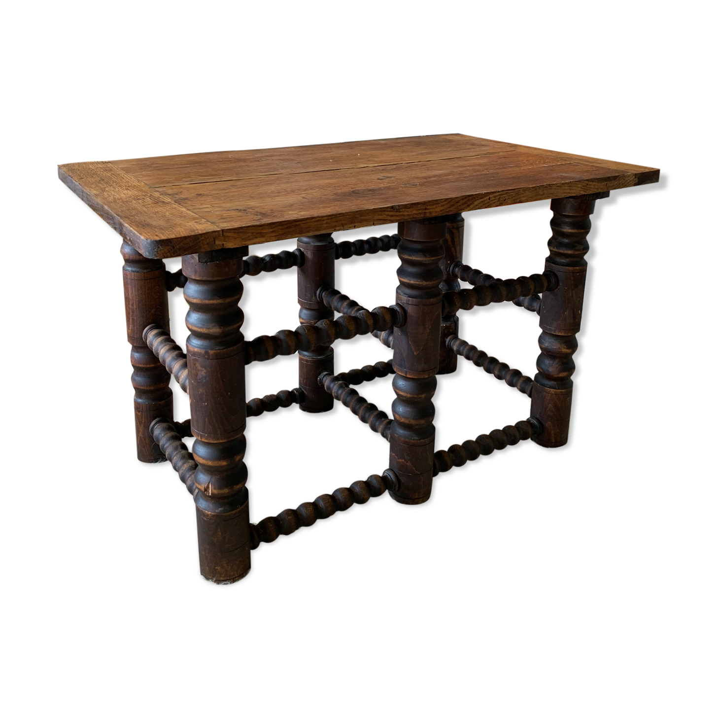 Old wood coffee table turned