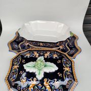 Very large soup tureen and its plate in Gien earthenware. 20th century.