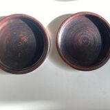 Paire de tasses déjeuners en grès de potier signé 1970