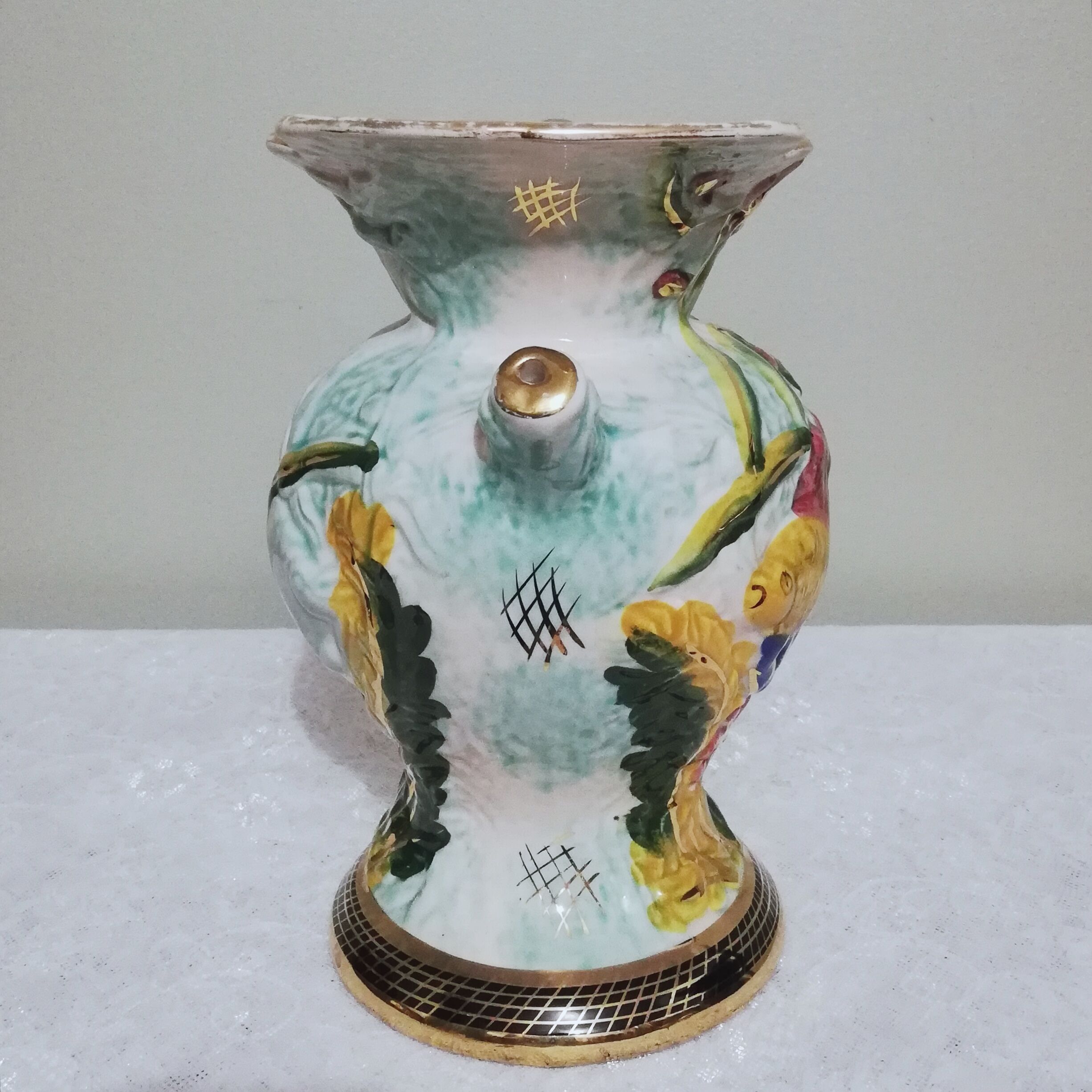 Ceramic pitcher vase signed Hubert Bequet