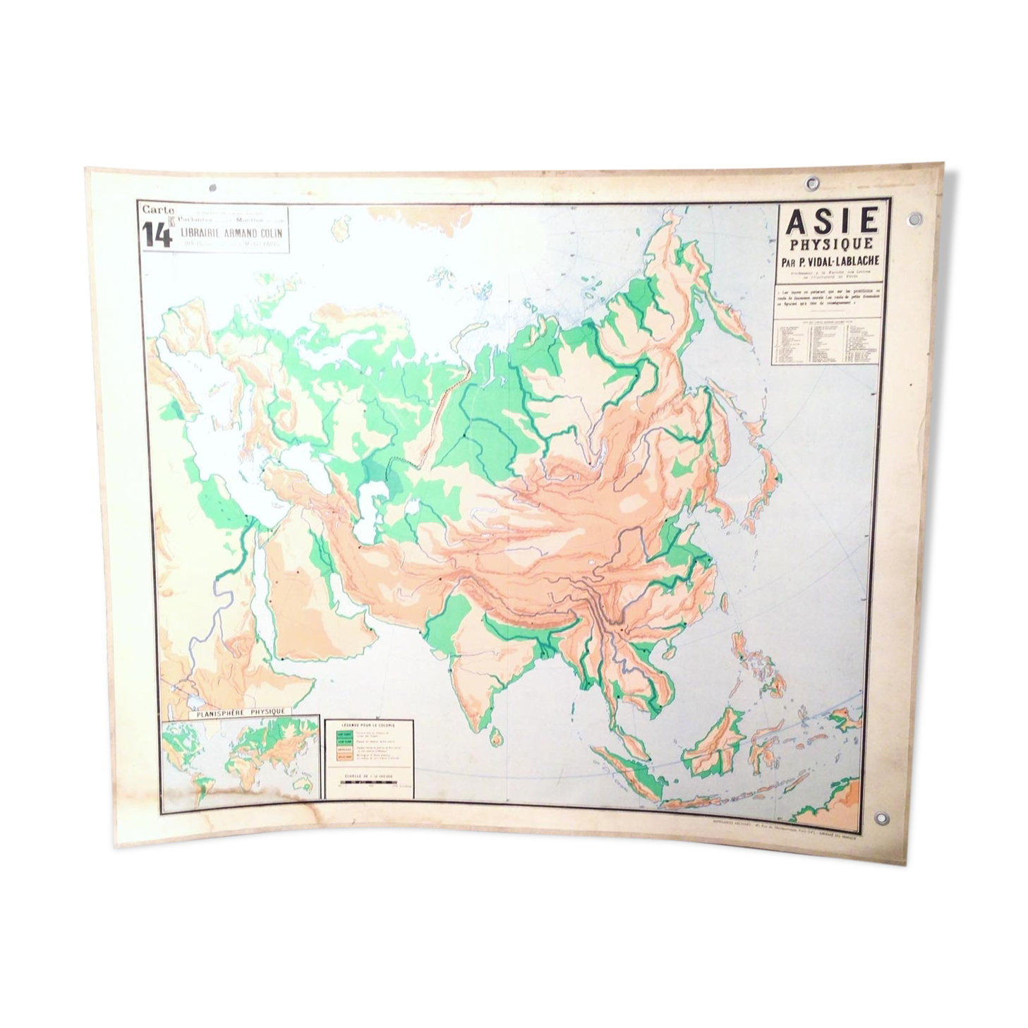 Vidal Lablache Asia School Map Number 14