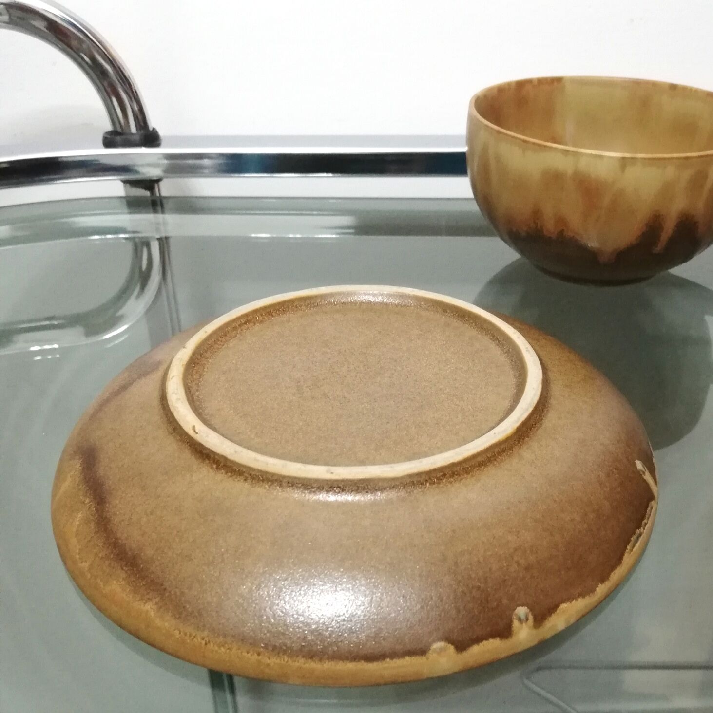 Duo of sandstone cups