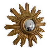 Vintage mirror 1960 sun witch gold leaf - 40 cm