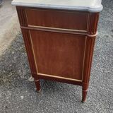Louis XVI accajou chest of drawers and white marble
