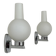 Pair of vintage wall lights in chrome and frosted glass, France, 1960