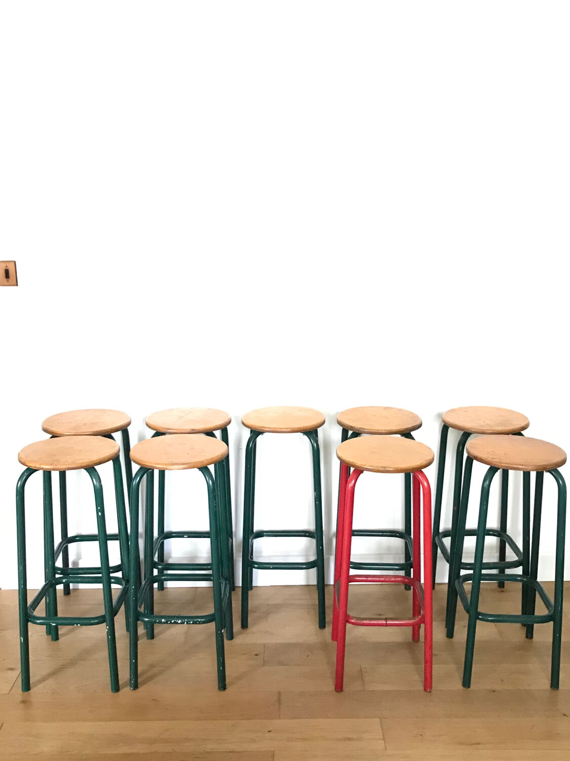 Set of 9 bar stools