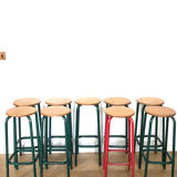 Set of 9 bar stools