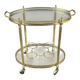 Rolling Table Cart in Brass and Glass, 20th Century