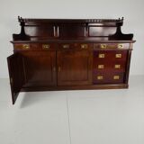 Early 20th-century English mahogany dresser / sideboard – brass campaign hardware