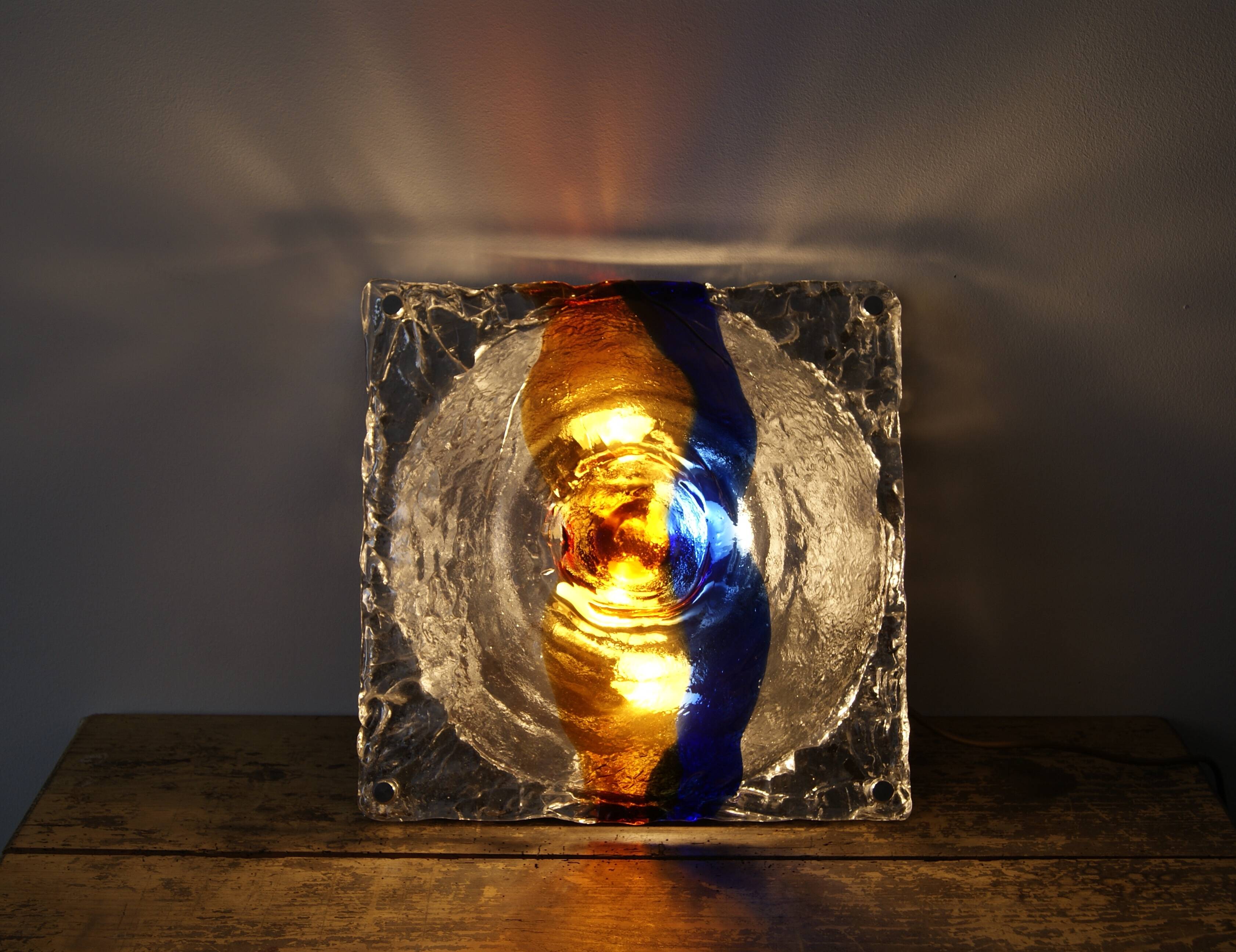 Wall lamp Murano glass ceiling lamp Zuccheri Venini Italy mid century