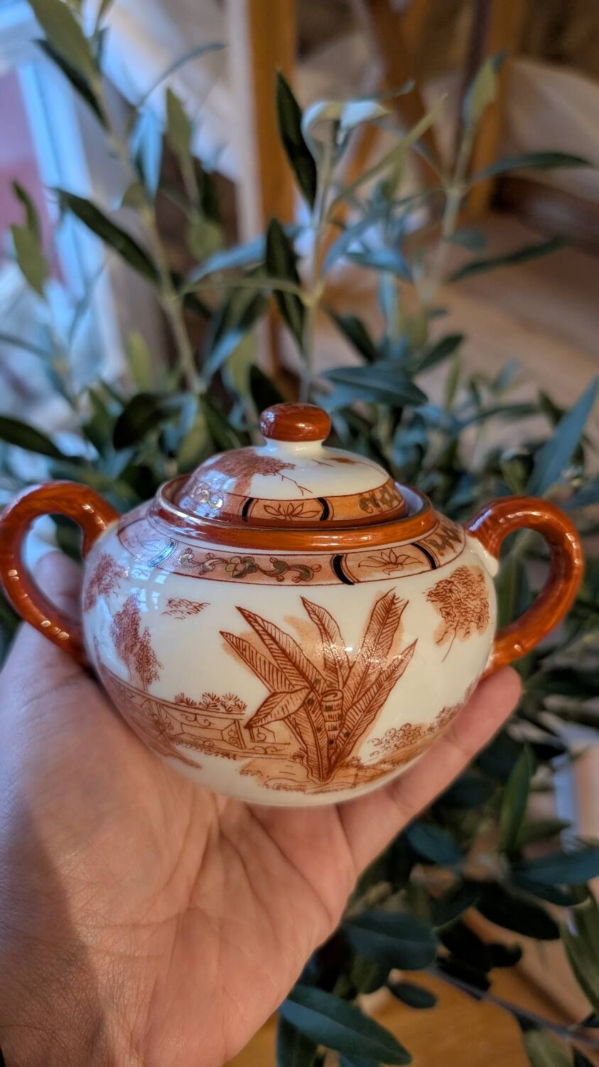 sucrier en porcelaine japonaise vintage