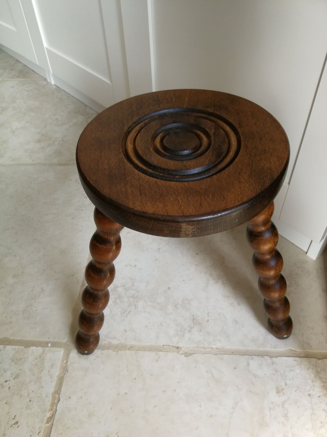 Vintage wooden tripod stool