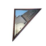 2 x miroirs triangulaires en bois de chêne / bords coupés à facettes