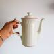 White porcelain teapot / coffee pot with red stripes – Model “Ac