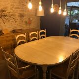 Provencal table and chairs in solid oak
