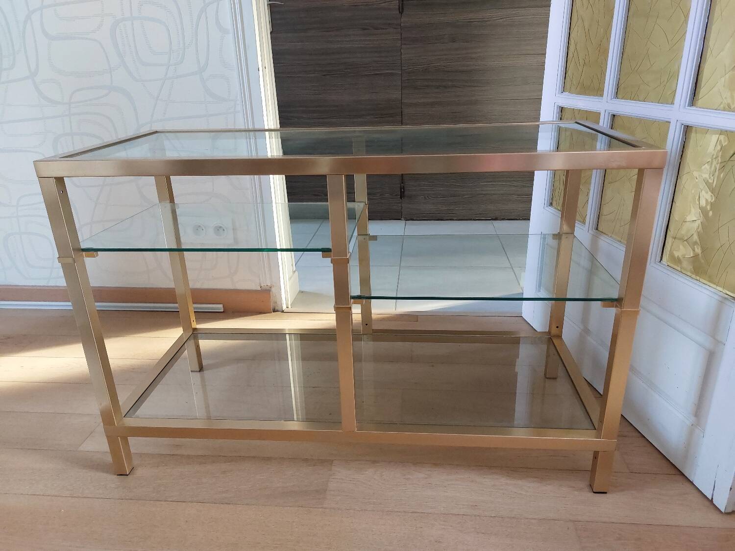 Vandel glass and brass shelf
