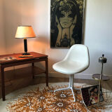 50s black leather lamp