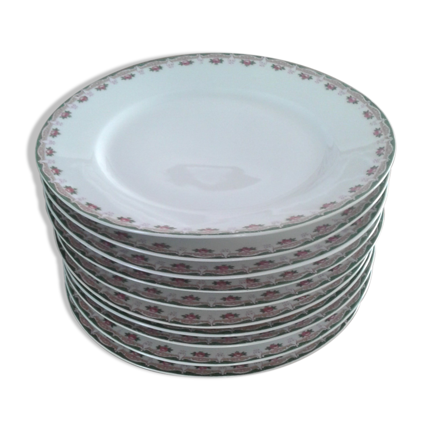 10 Limoges porcelain flat plates